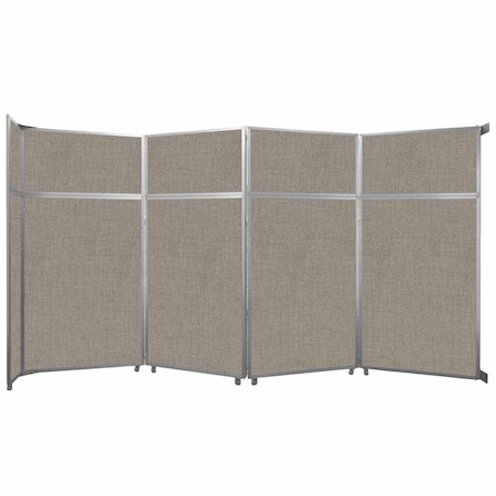 Versare Operable Wall Folding Room Divider 15'7" x 8'5-1/4" Warm Pebble Fabric 1070252